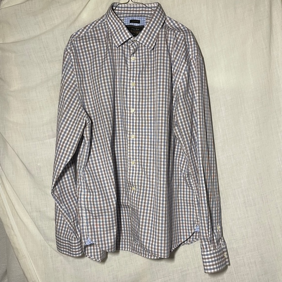 Jos A Bank Men’s Blue and Brown Plaid Shirt. No Tuck. Button Down. XXL - Picture 1 of 8